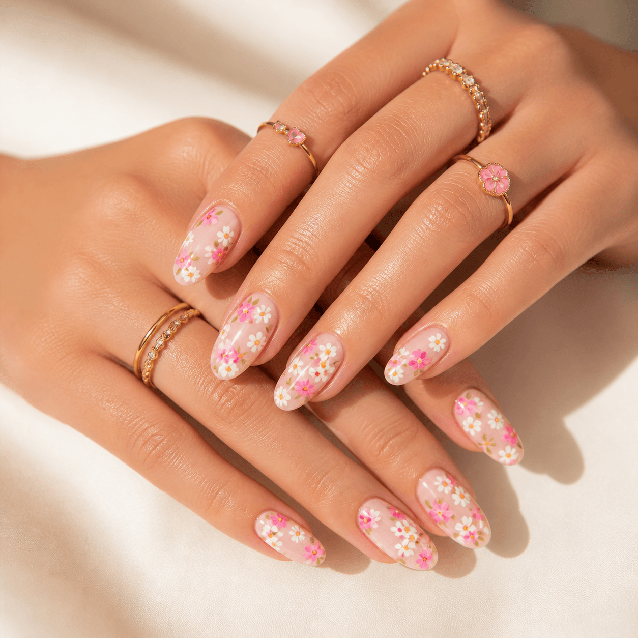 Floral nail design
