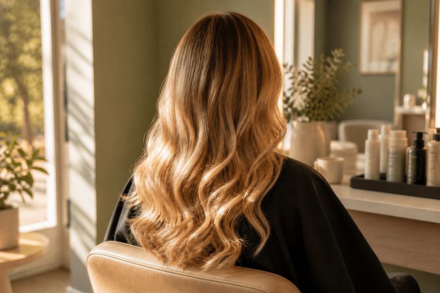 Buttery blonde balayage