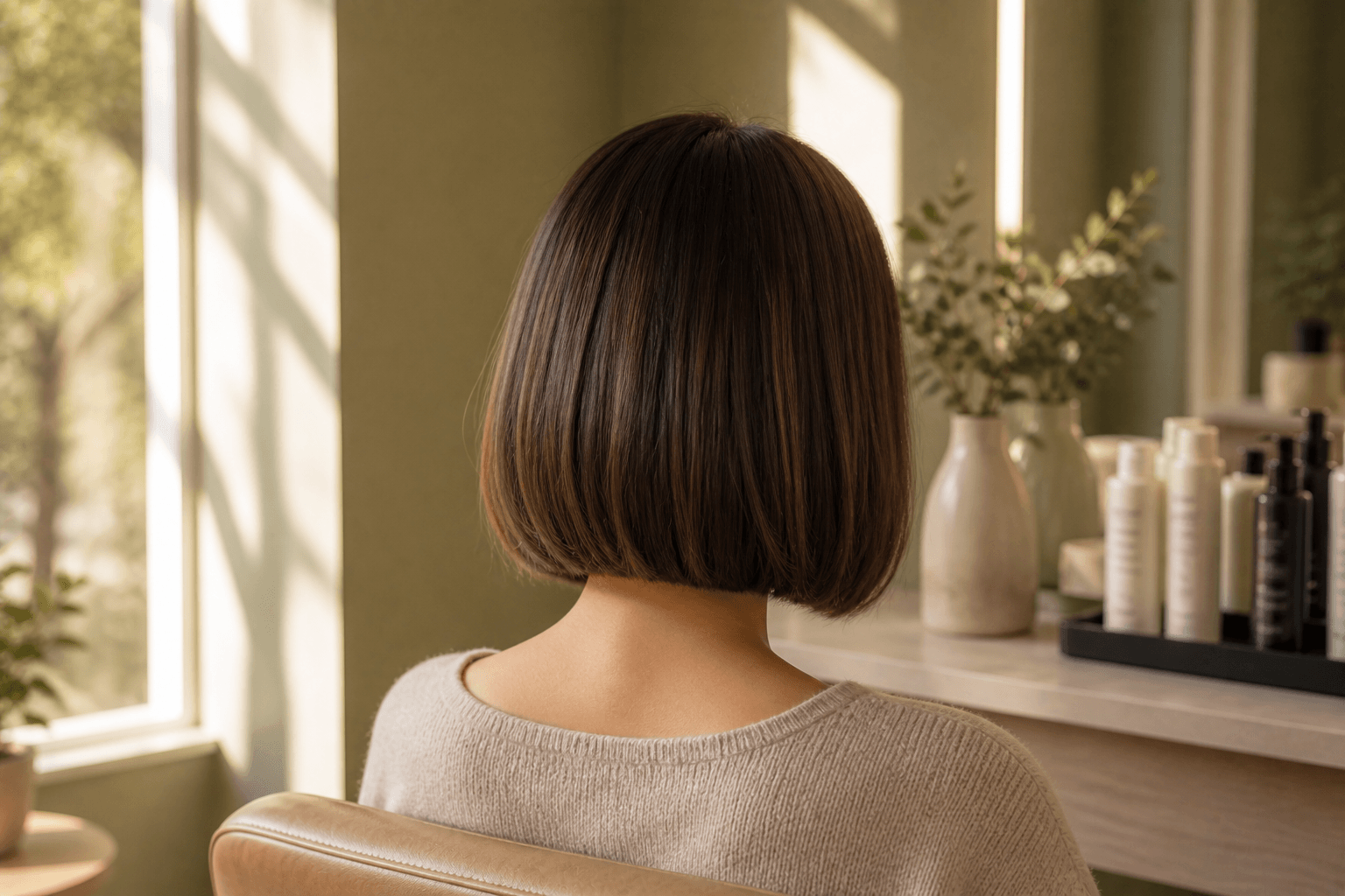 Modern bob haircut and styling